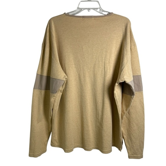 Zegna Sport Striped Long Sleeve Shirt Size Large Tan Cotton Vintage Y2K 90s - Picture 4 of 6